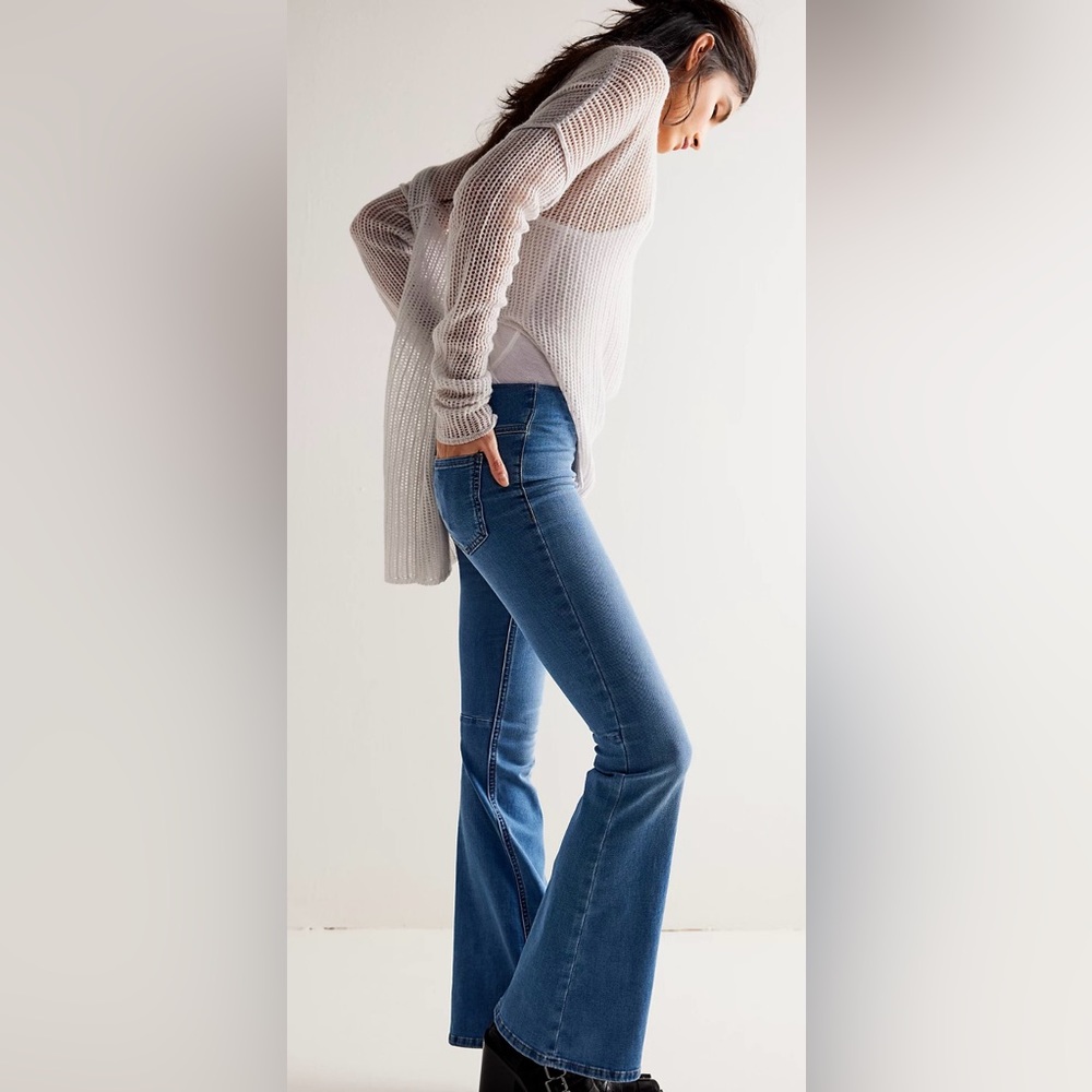 NWOT Free People Penny Pull-On Flare Jeans